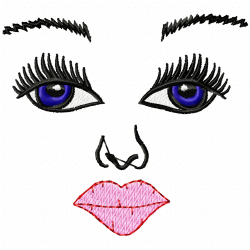 Faces Embroidery Design 11